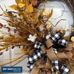 Fall is just around the corner. It's the perfect time to make a Fall Cotton wreath. This is a simple fall wreath you can make to spruce up your home. #howtomakewreaths #decoexchange #fallwreaths #homedecor #wreathtutorial