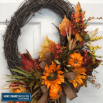It’s time to decorate your doors and porches with colorful fall foliage and pumpkins galore! We created a tutorial to mak a fall wreath in under 6 minutes! #howtomakewreaths #decoexchange #fallwreaths #homedecor #quickwreathtutorial