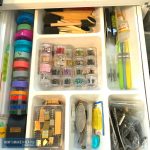 Organizing small objects in a craft room