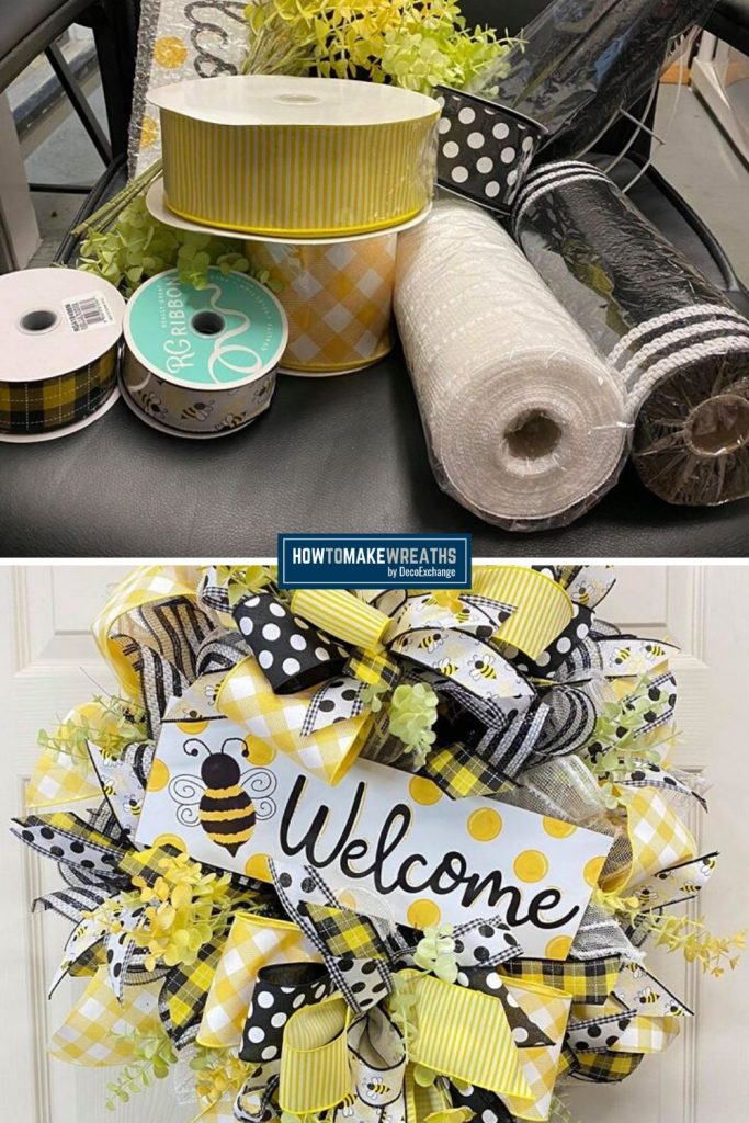 Bee Wreath and Supplies - Summer Colors Palette Idea