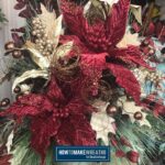 Red and Gold Christmas floral arrangement