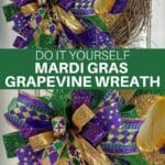 DIY Mardi Gras Grapevine Wreath