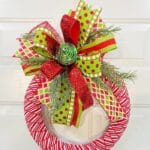 Make Your Own Christmas Wrapped Candy Cane Wreath