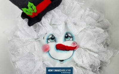 How To Make A Mesh Snowman Wreath with a Face Sign