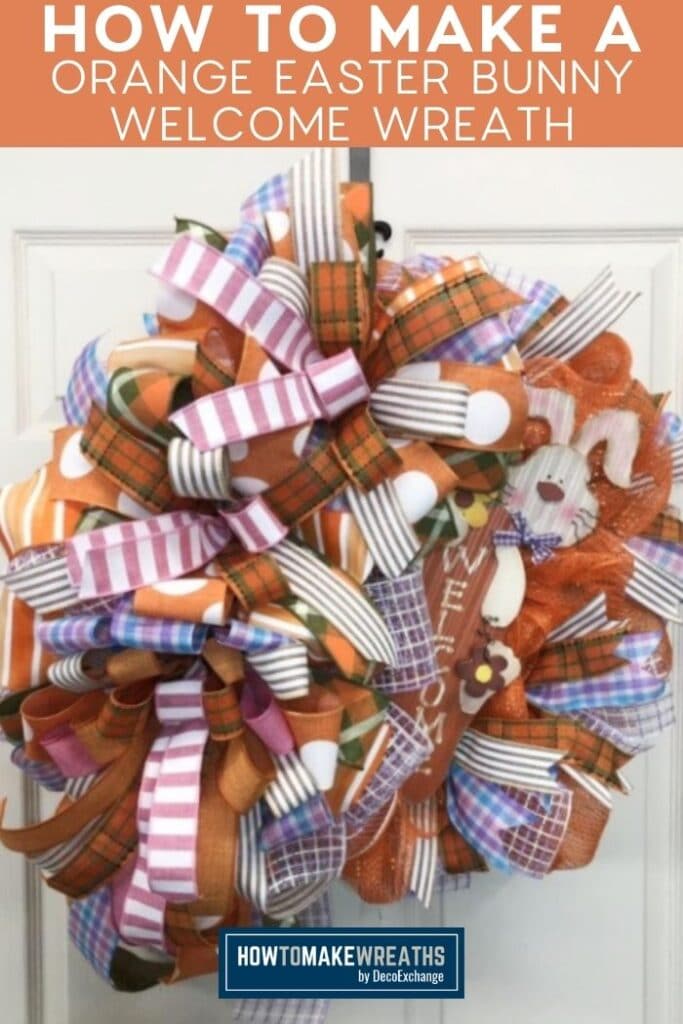 How to Make a Orange Easter Bunny Welcome Wreath