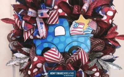 Patriotic Truck Wreath In Red, White, and Blue