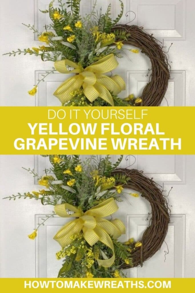 DIY Yellow Floral Grapevine Wreath