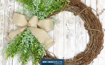 Evergreen and Burlap Grapevine Wreath Tutorial