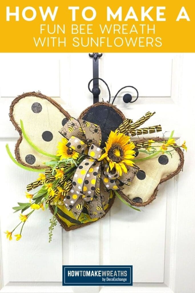 How to Make a Fun Bee Wreath with Sunflowers