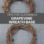 before and after cleaning grapevine wreath base