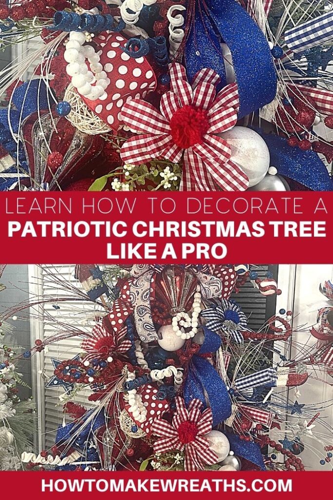 Details about   Red White And Blue Patriotic Christmas Ribbon Bow Tree Topper 