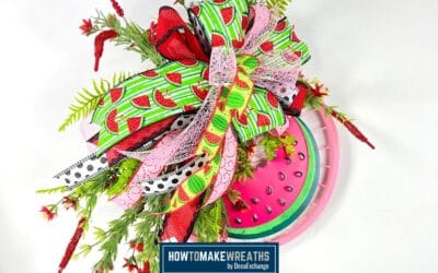 DIY Summer Watermelon Bike Wheel Wreath