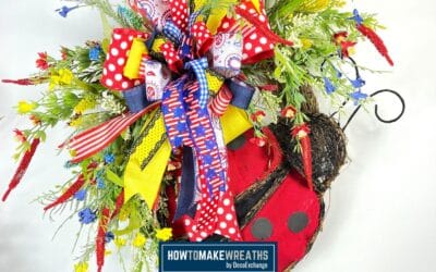 Ladybug Wreath Tutorial: Patriotic Grapevine Wreath With Ladybug Decor