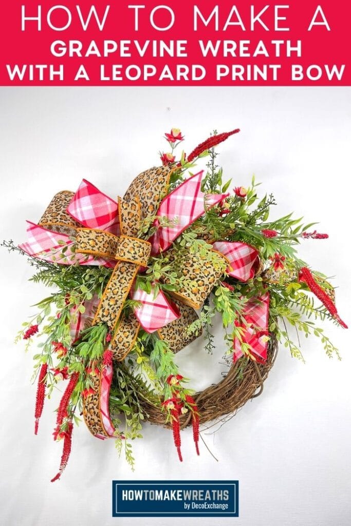 How to Make a Grapevine Wreath with a Leopard Print Bow