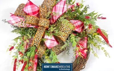 Leopard Print Ribbon Bow Grapevine Wreath