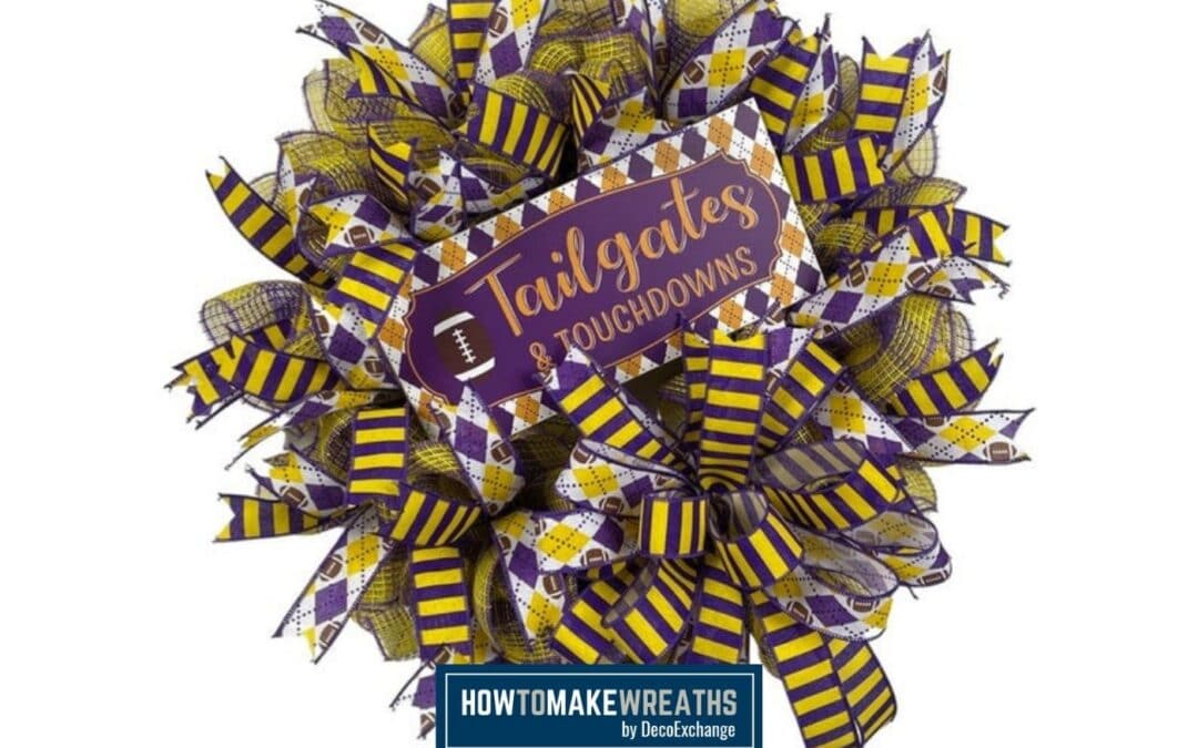 Purple And Gold Football Wreath