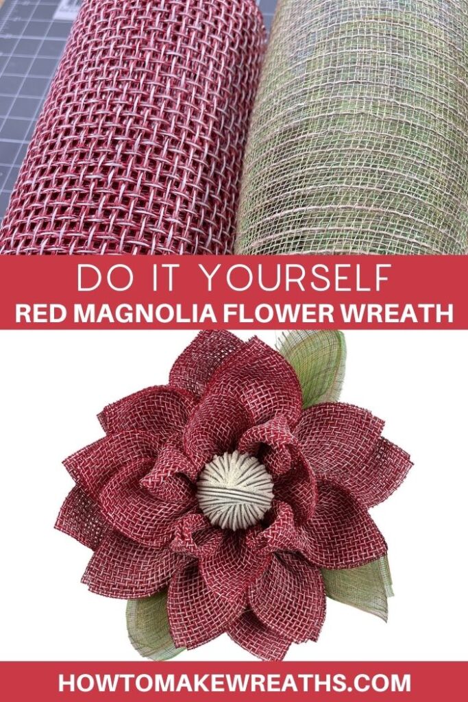 DIY Red Magnolia Flower Wreath