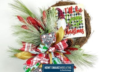 I’ll Be Gnome For Christmas Grapevine Wreath