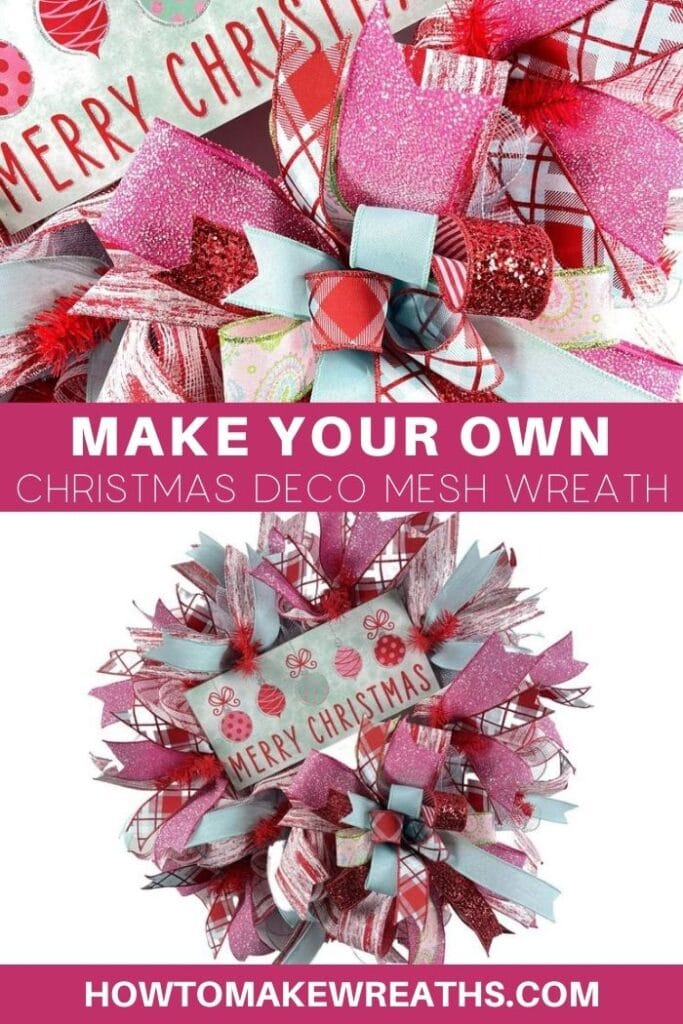 Make Your Own Merry Christmas Deco Mesh Wreath