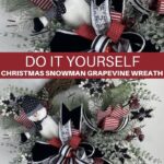 DIY Christmas Snowman Grapevine Wreath