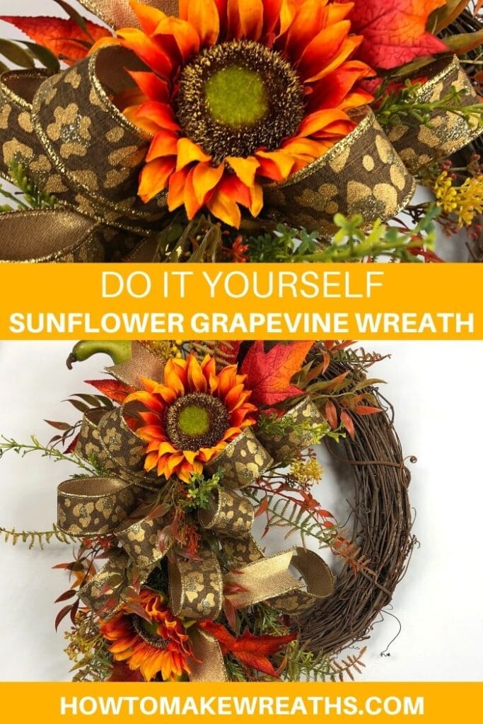 Simple Sunflower Grapevine Wreath