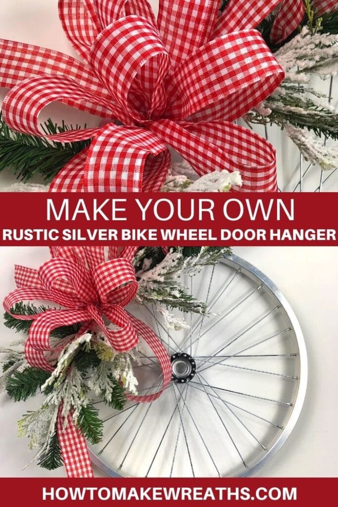 Make Your Own Rustic Silver Bike Wheel Door Hanger