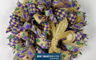 Gold Fleur De Lis Deco Mesh Wreath