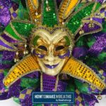 Mardi Gras Mask Wreath with Mesh