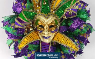 How To Make A Mardi Gras Wreath With Mesh And A Mask