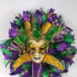 How to Make a Mardi Gras Mask Wreath with Mesh