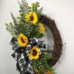 How to Make a Sunflower Oval Grapevine Wreath