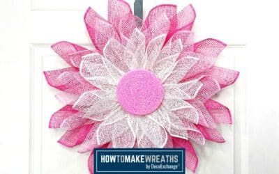 Valentine’s Day Pink And White Mesh Flower Wreath