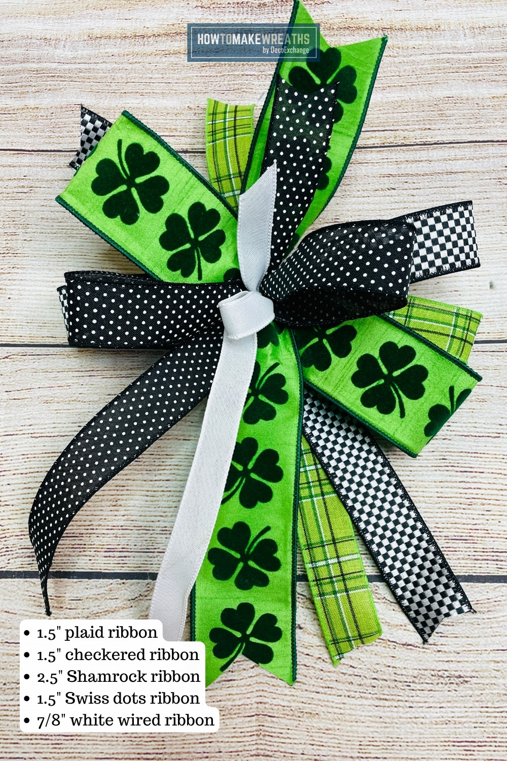 St. Patrick's Day themed ribbon bow
