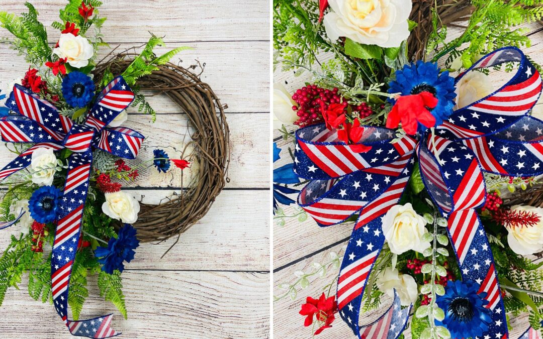 Simple Red, White, and Blue Wreath for Patriotic Home Decor