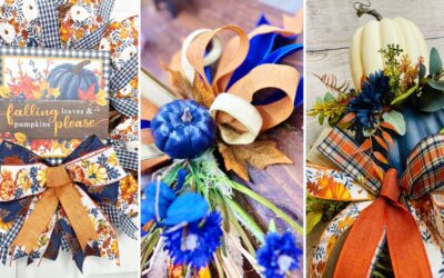 Pops of Blue for Fall Front Door Decor