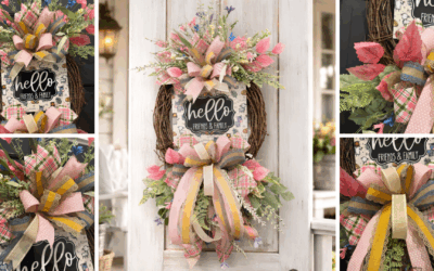 How to Make a Spring Grapevine Wreath with Mixed Greenery and Ribbon