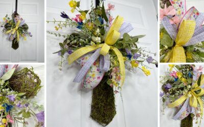 Upgrade a Spring Vine Cross Wreath with Faux Flowers and Ribbon