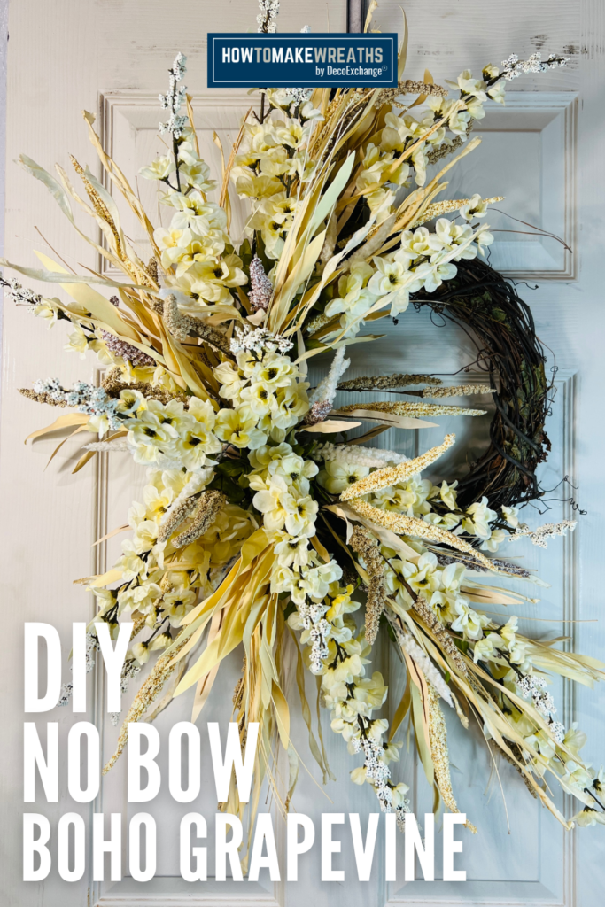 If you love soft neutral decor, this no bow boho grapevine wreath is such a pretty front door idea for spring. Made with airy florals, textured stems, and natural movement, this wreath has that effortless designer look without feeling overdone. Click for the full tutorial and supply list.