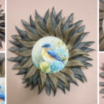 DIY Small Mesh Flower Wreath with Wood Sign