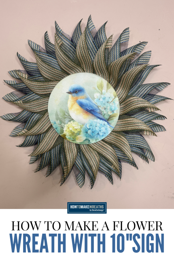 This step by step tutorial shows how to create a small mesh wreath with a UITC board and wood sign. A beautiful flower wreath design that works great for spring and everyday door decor.